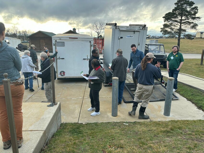 Attendees viewed two examples of self-made refrigerated trailers.
