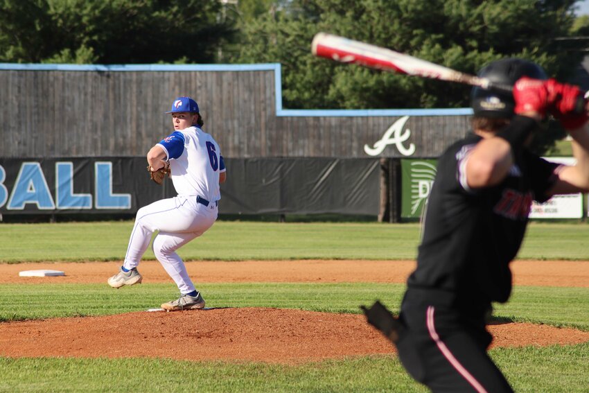 Bryce Russell was Adair County’s starting pitcher and he completed 77 throws over the game.
