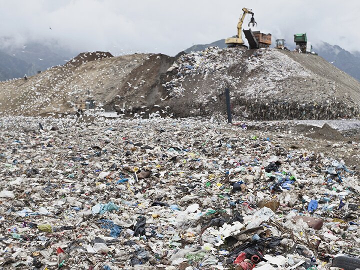 Landfill at garbage collection center
