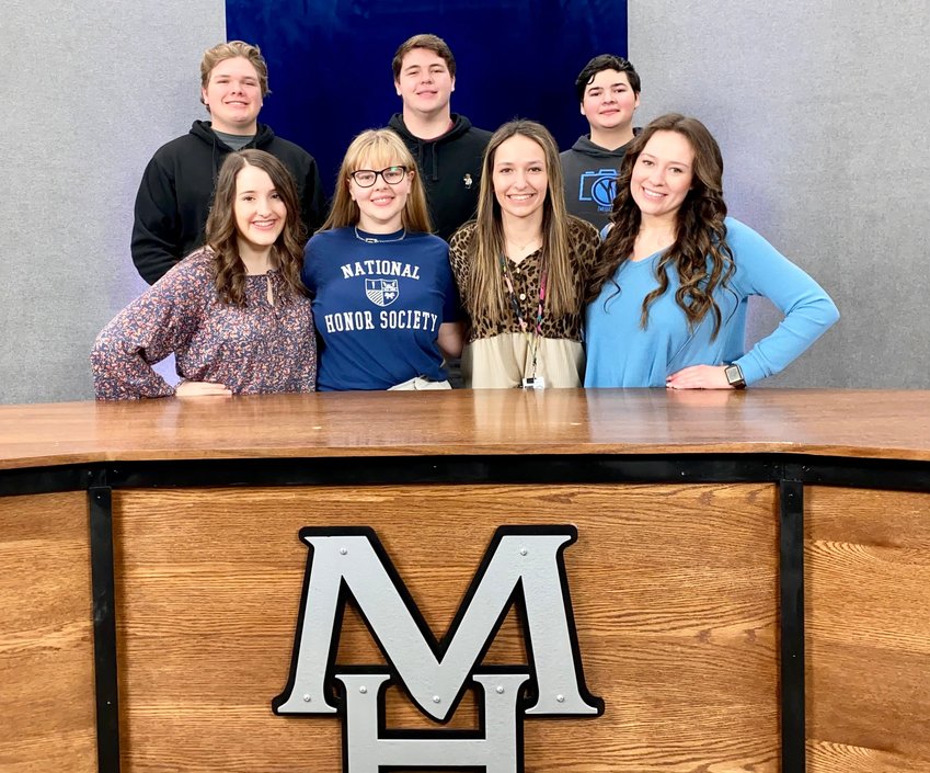Mountain Home High School EAST Initiate students recently won three competitions at the 2021 EAST Conference. Those students include (top row from left) Nathan Williams, Zachary Spaulding, Joshua Dodson, (bottom row, from left) Lauren Dewey, Audrey Young, Sadie Quick and Sophie Quick.