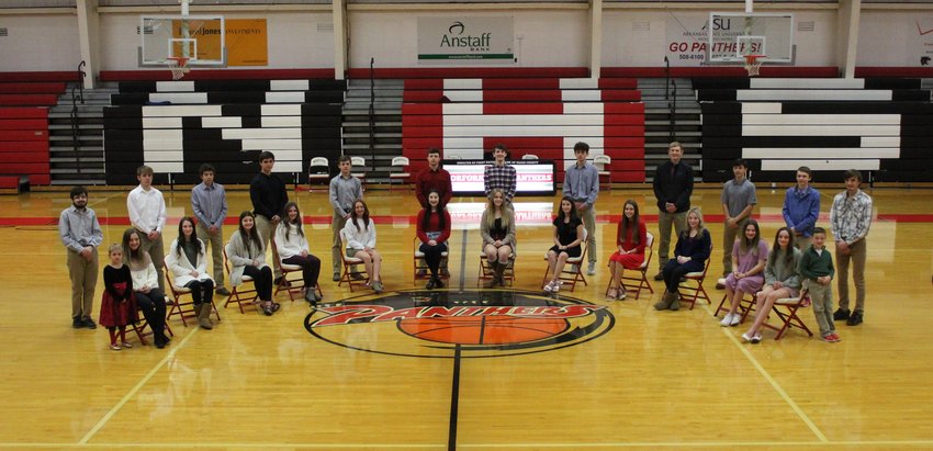 Norfork High School's homecoming court are (from left) crown bearer Harley Hudgens; 7th-grade maid Taylor Ferretti and escort Keegan Davis; 9th-grade maid Grayson Havner and escort Isaiah Morris; 9th-grade maid Hollyn Bradbury and escort Caleb McGowan; 9th-grade maid Kasey Moody and escort Mason Weiroch; 11th-grade maid Madison Hall and escort Dallas Forman; 12th-grade maid Naomi Bishop and escort Jacob Alexander; 12th-grade maid Aeja McFall and escort Blythe Stapleton; 12th-grade maid Mesa Beavers and escort Dillon Hall; 11th-grade maid Kylie Manes and escort Will Martin; 10th-grade maid Janoah Douglas and escort Ike Barrow; 8th grade maid Marlee Shields and escort Jesse Maple; 8th grade maid Emma Richard and escort Gabe McFall; and crown bearer Joey Richard. The king and queen will be crowned during homecoming festivities beginning at 5 p.m. Friday at the high school, followed by the homecoming game against Maynard.