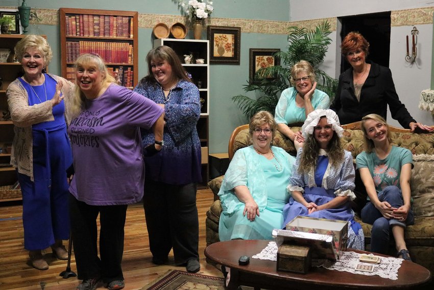 The Twin Lakes Playhouse's production of 'The Wild Women of Winedale' includes (front row, left to right) Deb Smith, Patty Kotlicky, Kimberly Beasley, Dianne Pankau, Rhonda Hardcastle, Olivia Wolfe, (back row, left to right) Sue Howe and Anne Johnson.