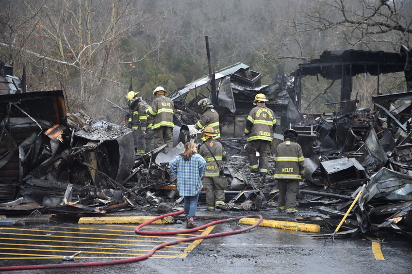 Firefighters from five area communities fought the fire at Fred&rsquo;s Fish House that started around 4:30 a.m. Wednesday morning. The restaurant, located at 44 Hwy. 101 Cutoff in Mountain Home, is a complete loss.