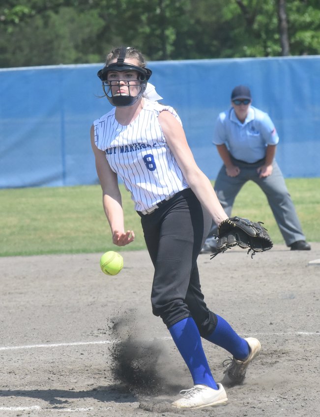 Cotter's Candace Lambert delivers a pitch during a state tournament game.
