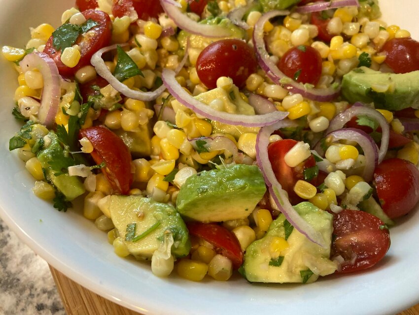 Dressed with a lime vinaigrette, Avocado-Corn Salad is a fresh and zesty recipe for for picnics and barbecues.&nbsp;   Linda Masters/The Baxter Bulletin&nbsp;