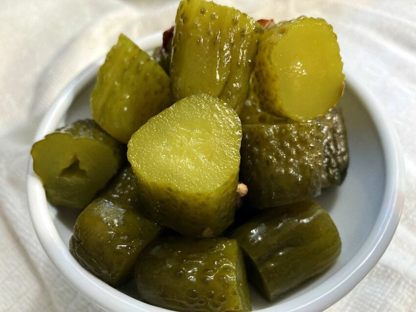 Store-bought dill pickles are infused with spices and sugar to create delicious Candied Dills.   Linda Masters/The Baxter Bulletin