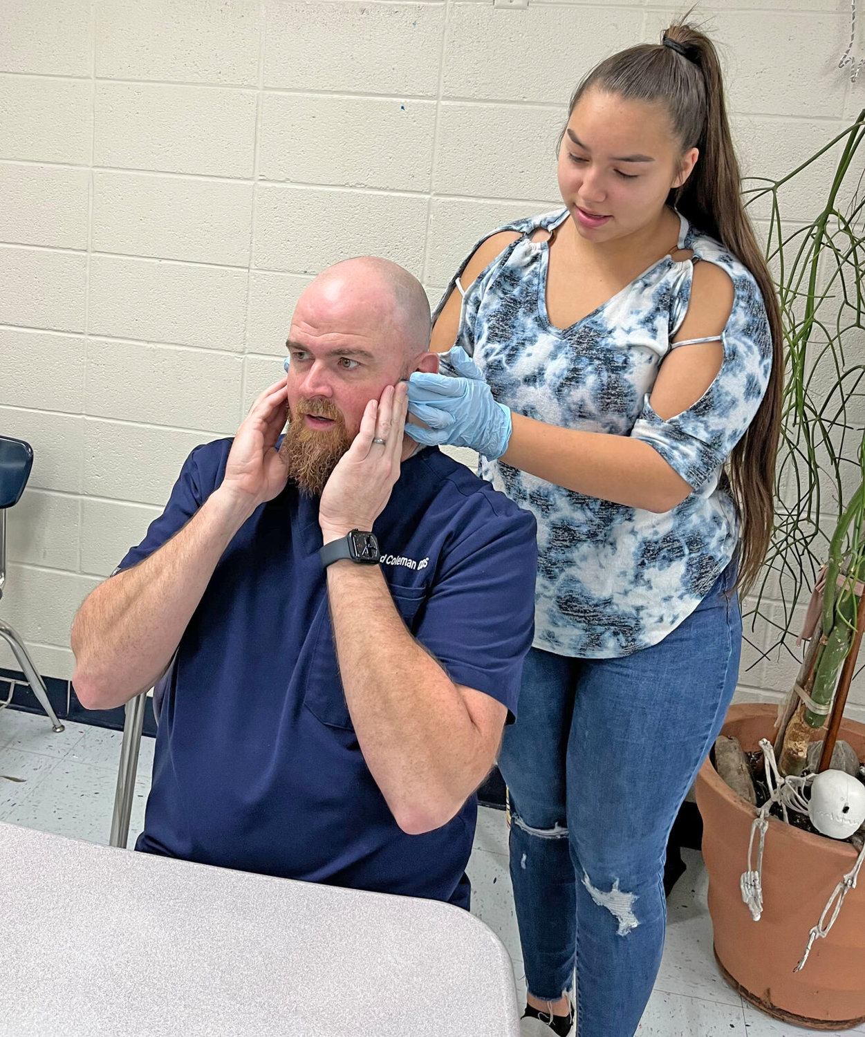 Dr. Bradley Coleman works with a student to examine anatomy during a session of his  Introduction to Dentistry course at Mountain Home High School.


Submitted Photo