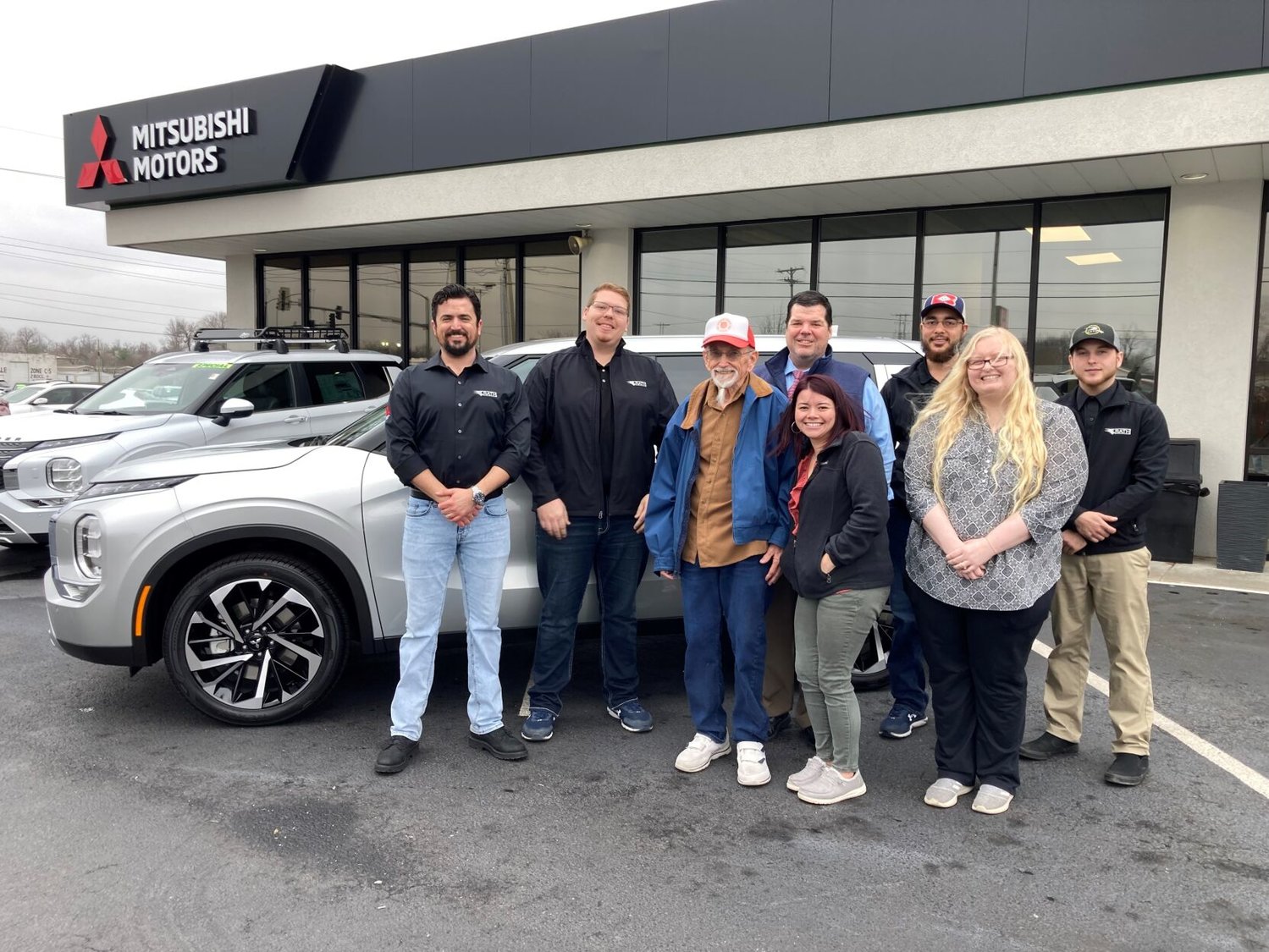 Bob Saylor (third from left), 83 of Mountain Home, was the winner of a contest called the “Mattel Hot Wheels 2022 Kroger Mitsubishi Motors Sweepstakes.” On Christmas Eve, he collected his brand new 2023 Mitsubishi Outlander from Rath Mitsubishi of Springdale. He told the staff it was his first new car in 37 years.


Submitted Photo