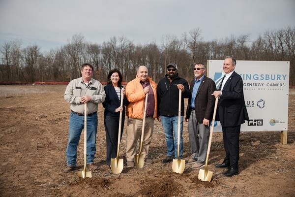 From left: Commissioner Steve Holifield, Secretary of Energy and Natural Resources for the State of Indiana Suzanne Jaworowski, Director of OED John Ford, Nexus W2V CEO Roshan Vani, Representative Pressell, and state Sen. Mike Bohacek.