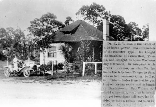 Dr. C.B. and Fannie Wilson's home before their 1913  second-floor addition. Photo: Manatee County Historical Archives. 