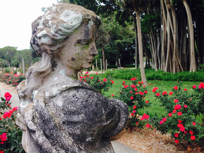 Statue in Mabel Ringling's rose garden.
