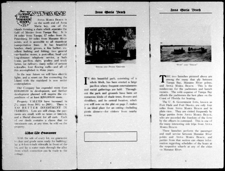 A 1912 brochure created by the Anna Maria Beach Development Company. 