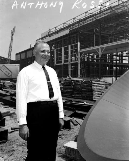 Tropicana founder Anthony Rossi in front of his plant in Bradneton. 