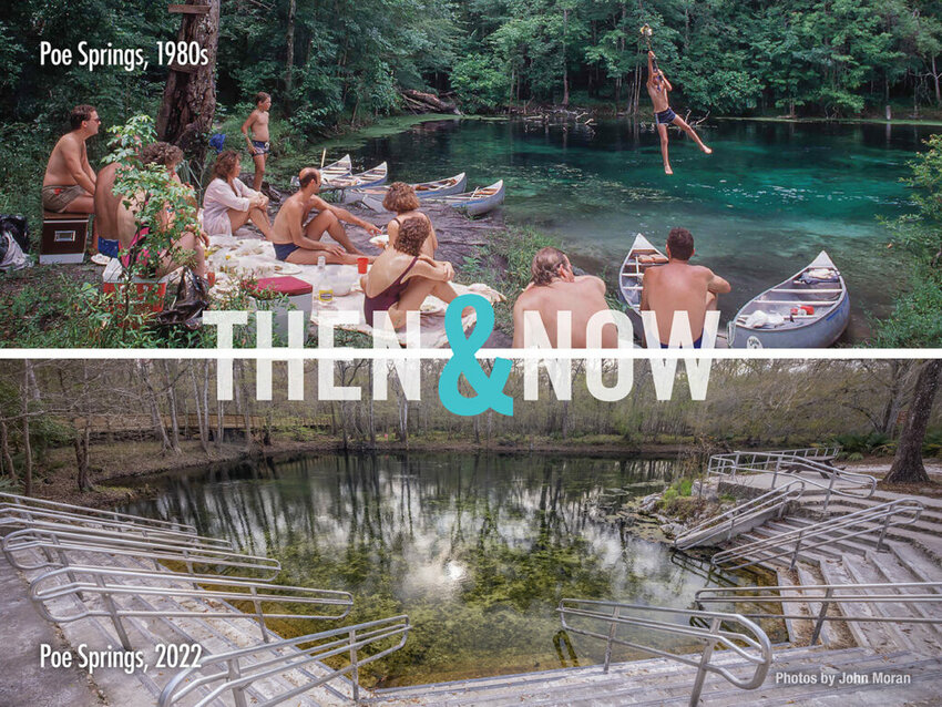 The photos of Poe Springs then and now show the decline. Photo by John Moran.