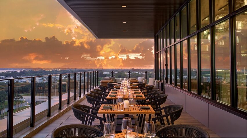 The rooftop deck at Oyster River.