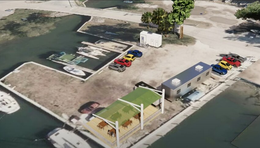 A conceptual rendering of a temporary site by Fawley Bryant Architecture