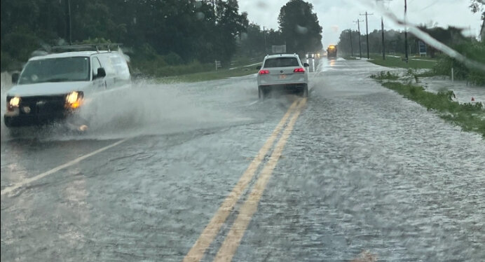 Lorraine Road just after Hurricane Debby