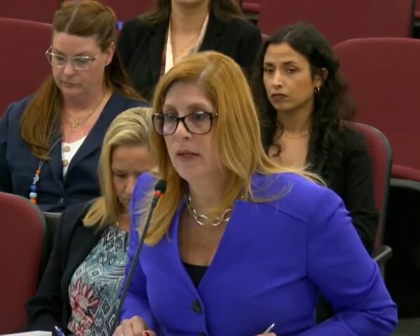 Manatee County Chief Financial Officer Shelia McLean answers commissioner questions during a September 12, 2024, budget public hearing.