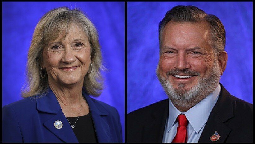 LEFT former Manatee County District 5 Commissioner Vanessa Baugh / RIGHT Manatee County District 4 Commissioner Mike Rahn