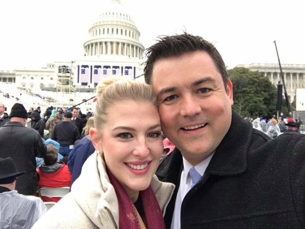 Christian Ziegler with his wife Bridget at Donald Trump's 2017 inauguration.