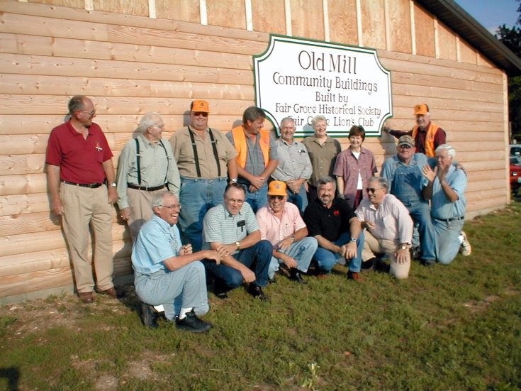 Historical Society and the Lions Club members who worked on the Old Mill Community Buildings include front row, from left: Dan Manning, Bill Harwood, Bob O&rsquo;Dell, Mike Rolland, Leon Beaty; back row: Carl Buckner, Raymond Ricketts, Tom Huff, Steve Lathem, Dean Rolland, Kay Beaty, Marilyn Smith, Darrell Carter, Al Erb and Ron Lemon.