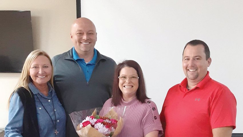 Pictured are, from left, McDonald&rsquo;s owner/operator Teresa McGeehan, Area Supervisor Jesse Maggard, General Manager/Ray Kroc Award recipient Crystal Dickey, and Director of Operations Randy Bryant. Not pictured is McDonald&rsquo;s owner/operator Chip McGeehan.