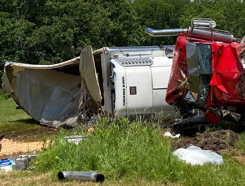 The Dallas County Health Department responded Monday, June 6, to a tractor trailer crash in Dallas County. The Health Department was called in because it is responsible for responding to emergencies involving food, cosmetics or drugs, according to the Health Department&rsquo;s Facebook post. This tractor trailer crash involved 28 pallets with 900 dozen eggs per pallet &mdash; more than 300,000 organic raw eggs in total. See crash reports on Page 5A.