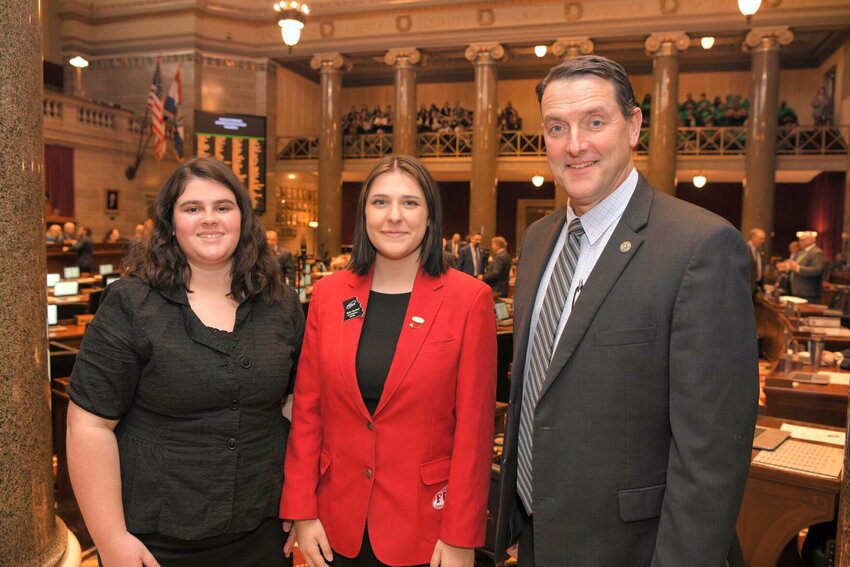 Pictured are, from left, Samantha Torrey, Taylor Copeland and Rep. Jeff Knight.   Contributed photo