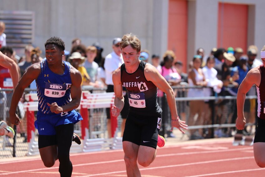 Brett Schwanke won the 100-meter dash at the Class 3 state track meet and placed second in the 200-meter dash.   Reflex photo by Melissa Green