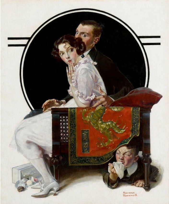 Norman Rockwell, February 3, 1894 in New York, NY, illustration for the Saturday Evening Post Cover, Oct. 1st, 1921 issue.