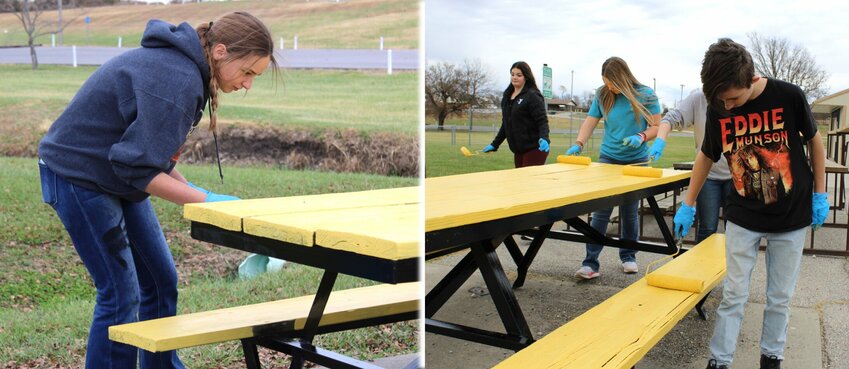 BHS FFA Chapter works at the community park on DCTC Community Outreach Day.