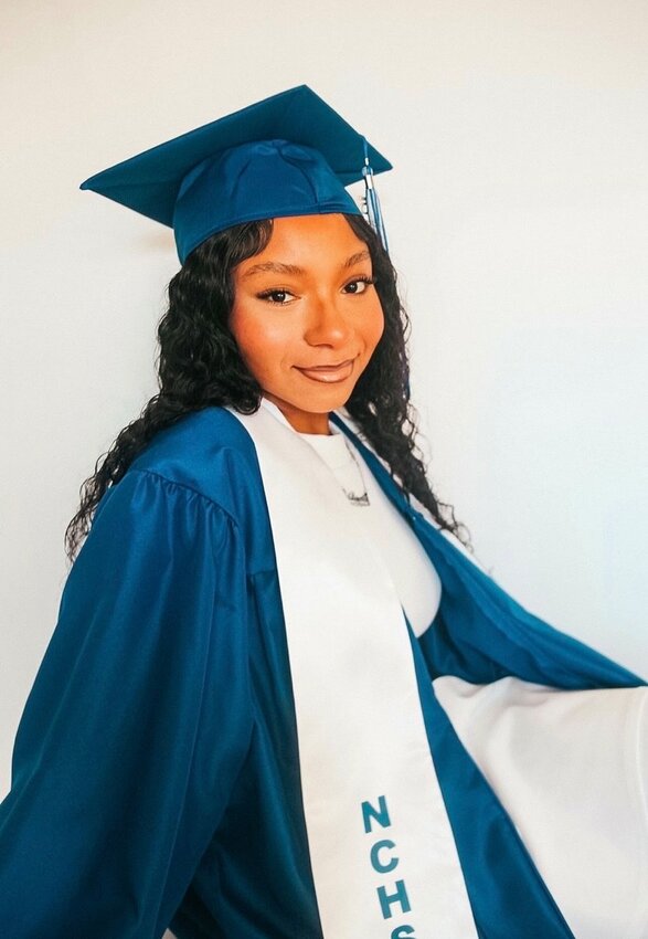 Sa'Mauria Ennals in her NCHS cap and gown.