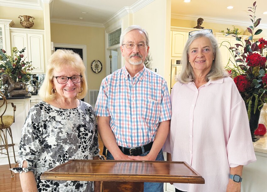 Ingleside-Pentagon Club met March 13, 2025. Pictured are (from left): Nancy Lofton (hostess), James Bright (guest speaker) and Spring McCutchen (hostess).
