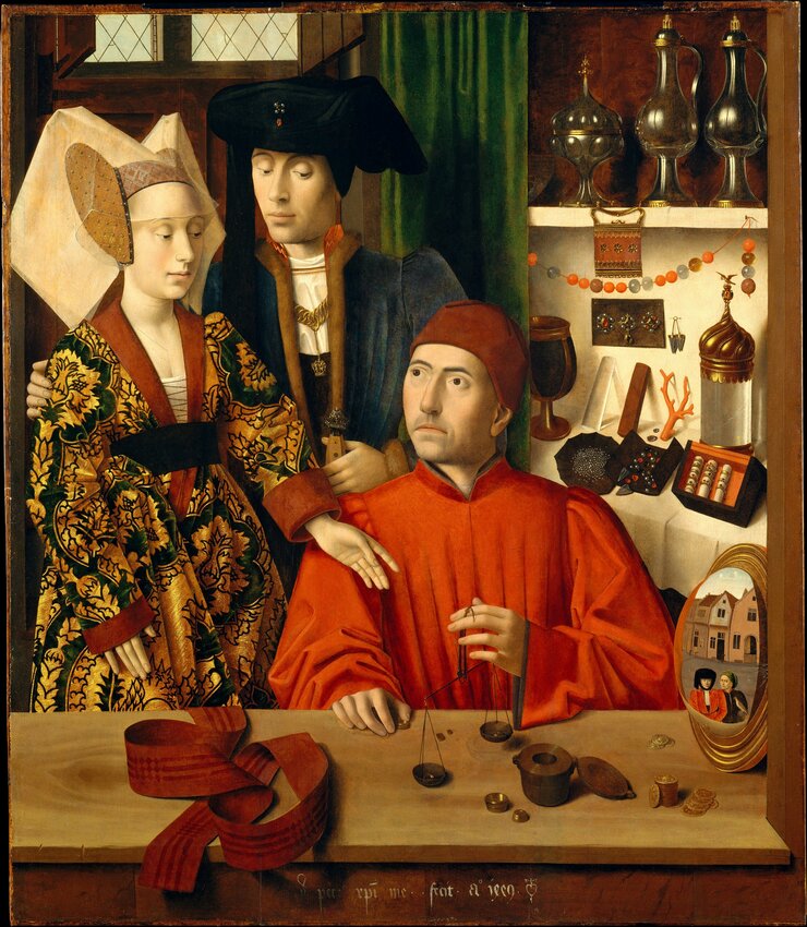 "A Goldsmith in his Shop," 1449, by the Netherlandish artist Petrus Christus is on view at The Met. Photo courtesy of The Met