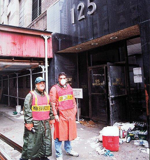 REBUILD AND RECOVER: After the September 11, 2001 terrorist attacks, District Council 37 staffers including Jose Sierra, Dennis Sullivan and Jimmy Tucciarelli were among those who retrieved computers, hard drives and important documents from the union's headquarters at 125 Barclay St. so it could begin serving members as quickly as possible. 'I know what I was doing was important, but it never felt like it was enough,' Mr. Sierra said.