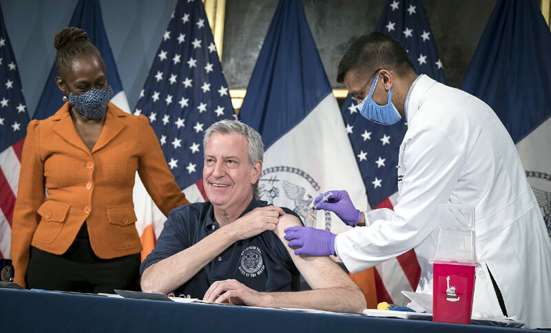 SOME MORE READY FOR THEIR SHOTS THAN OTHERS: While Mayor de Blasio in March had Health Commissioner Dr. Dave Chokshi give him the needle in March, many city workers, particularly in uniformed agencies, have remained reluctant to be vaccinated, causing uneasiness among some union leaders who fear their members are at risk.