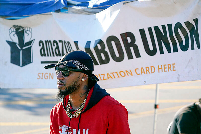 DAVID TAKING ON GOLIATH: Chris Smalls, who claims he was fired from Amazon's Staten Island warehouse two years ago for protesting the lack of anti-virus protocols, recently gained the right to a vote on unionizing the facility. Despite the lack of a large labor operation supporting the effort, he said he believed workers had a chance to prevail against Amazon's corporate might because of 'the things we had to overcome just to get to an election. The energy we have. It's not traditional, but it's working.' 