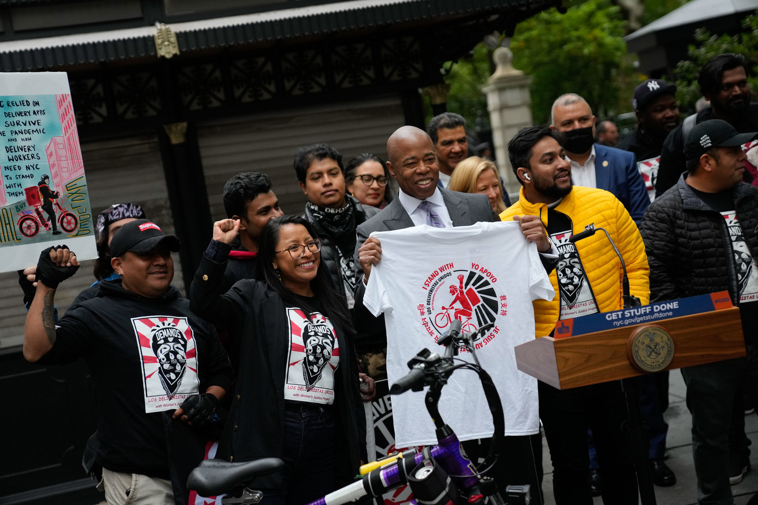 Mayor Eric Adams last month announced that the city would be facilitating the first-in-nation street hubs to serve food delivery workers. Last week, the city’s Department of Consumer and Worker Protection released a report proposing a $23.82 minimum hourly wage for the workers. They and their advocates, though, are calling for a $30 minimum wage.