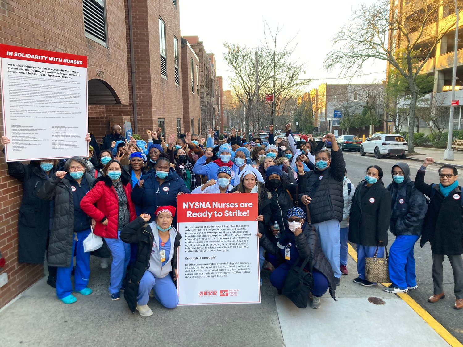 Nurses at Montefiore Medical Center delivered a 10-day strike notice Dec. 30.  The New York State Nurses Association has yet to reach a contract agreement with five private-sector hospitals, including Montefiore, affecting 10,000 nurses. The contracts must be settled by Jan. 9 if a potential strike is to be avoided.