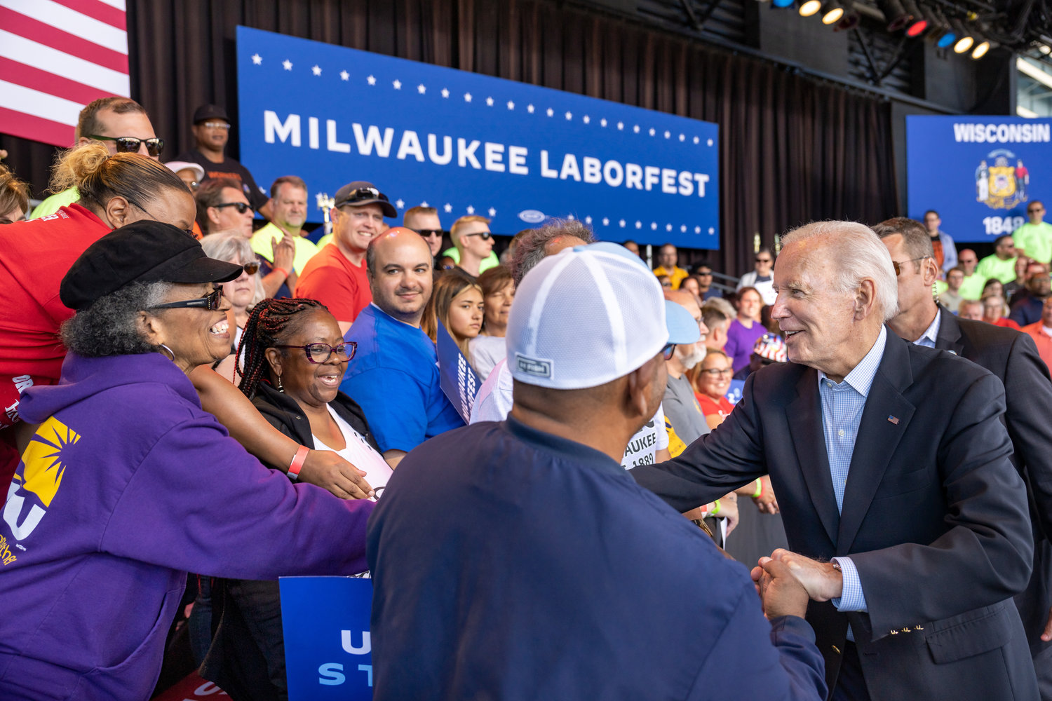 President Joe Biden following his Labor Day remarks at Milwaukee's Laborfest.