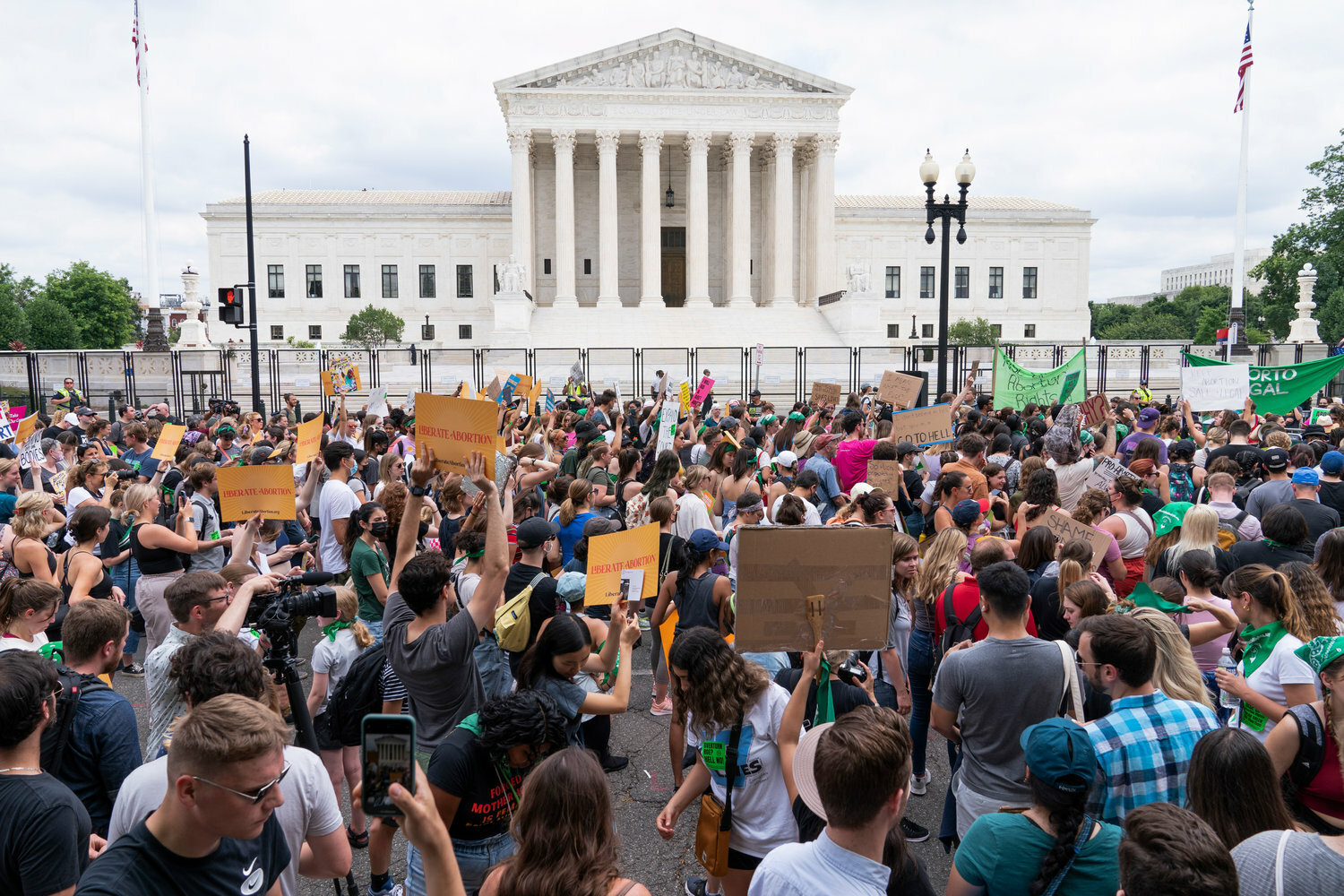 Protesters gathered outside the Supreme Court in Washington last June 24 after the court's decision revoking the federal right to an abortion.