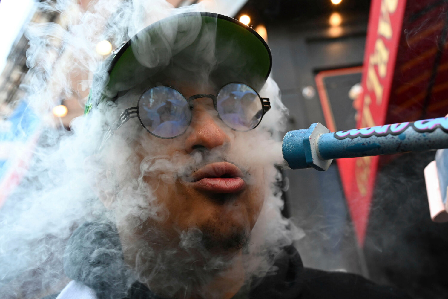 Toking shortly after the Jan. 24 opening of Smacked LLC, on Bleecker Street in Greenwich Village, the first New York cannabis dispensary owned by a justice-impacted individual.