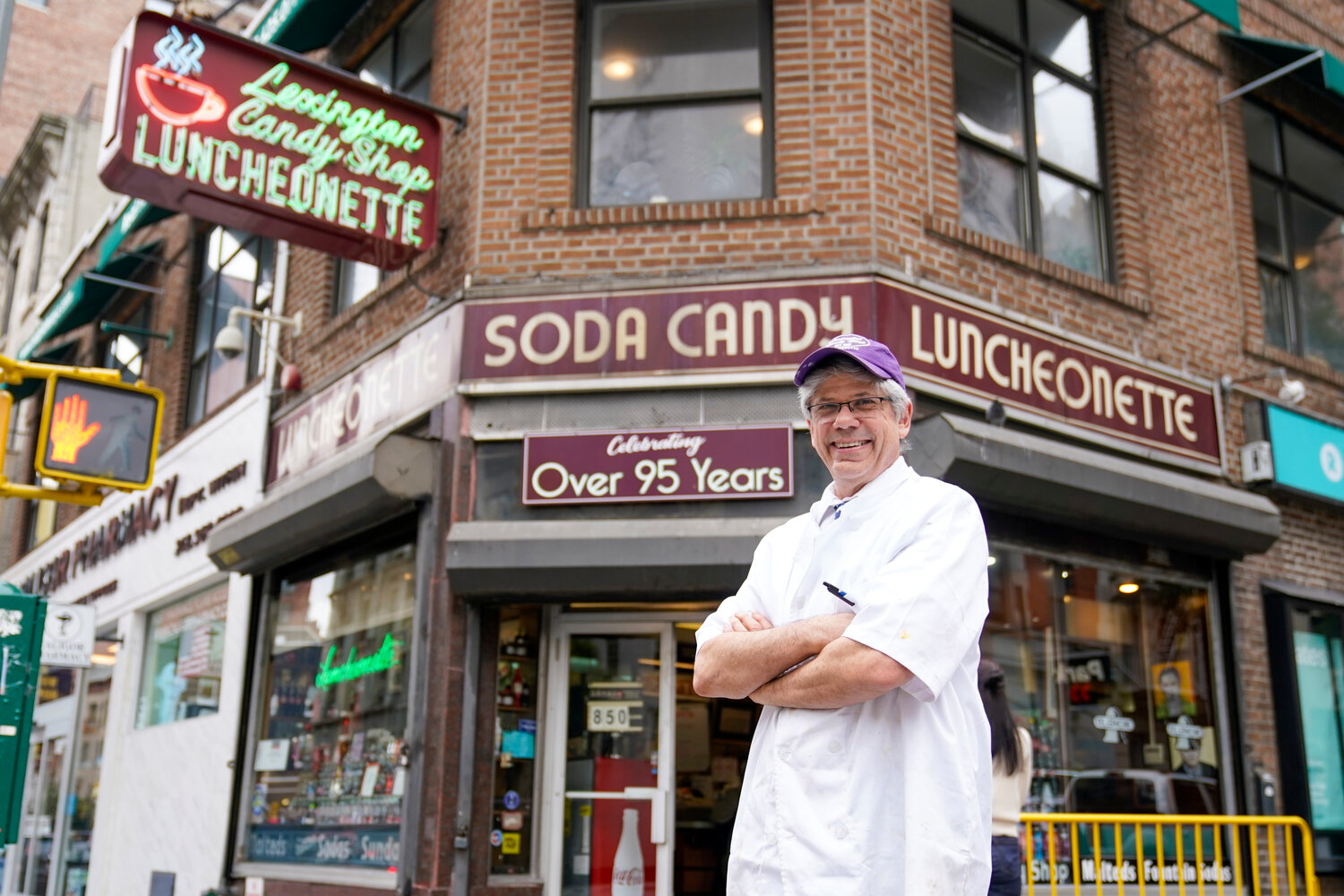 John Philis, a co-owner of the Lexington Candy Shop, outside the Manhattan luncheonette last month. The old school business met the new world when Nicolas Heller, a TikToker and Instagrammer with 1.2 million followers, popped in for a traditional Coke float. Naturally, he made a video. It went viral, garnering 4.8 million likes.