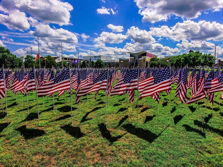 Over 500 flags honor current and former military members as part of the Field of Honor.
