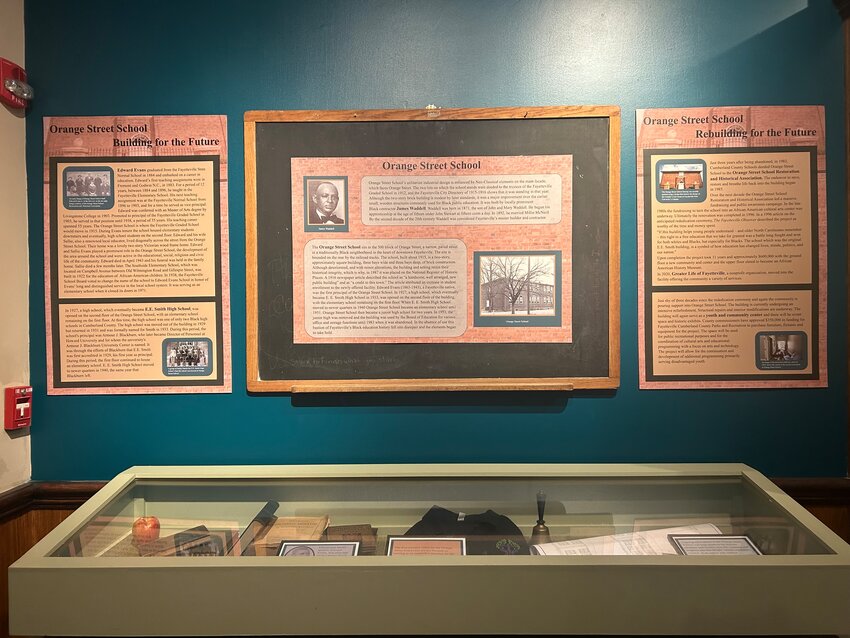 The exhibit about Orange Street School at the Fayetteville History Museum.