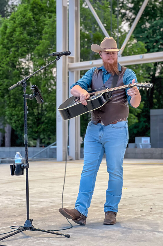 Singer-songwriter Nicholas Vernon performs at the Fayetteville Dogwood Festival on Saturday, April 27, 2024.