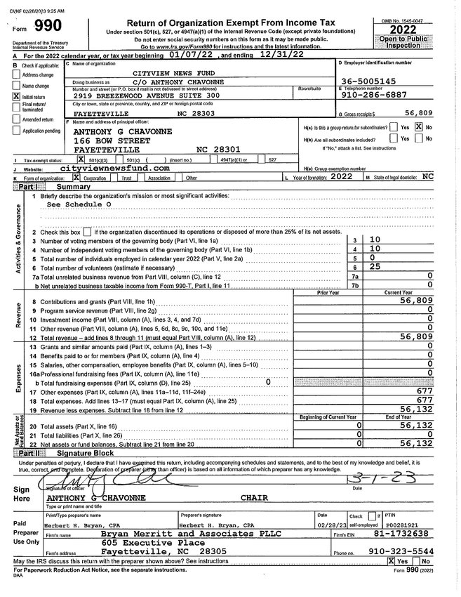 Form 990 | CityView