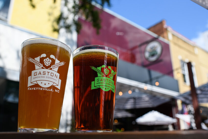 Gaston Brewing Co. offers fall brews to celebrate at its restaurant location on Hay Street. Pictured are Pumpkin Ale and Oktoberfest.