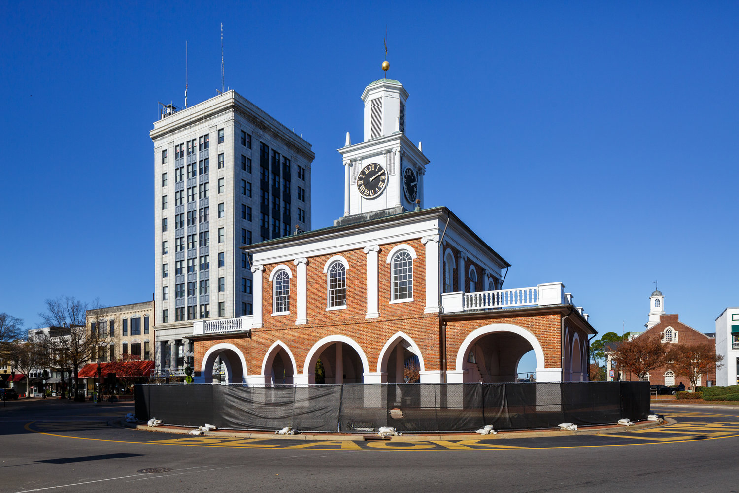 The protective fencing around the Market House is expected to come down by the middle of the month, the city said this week.