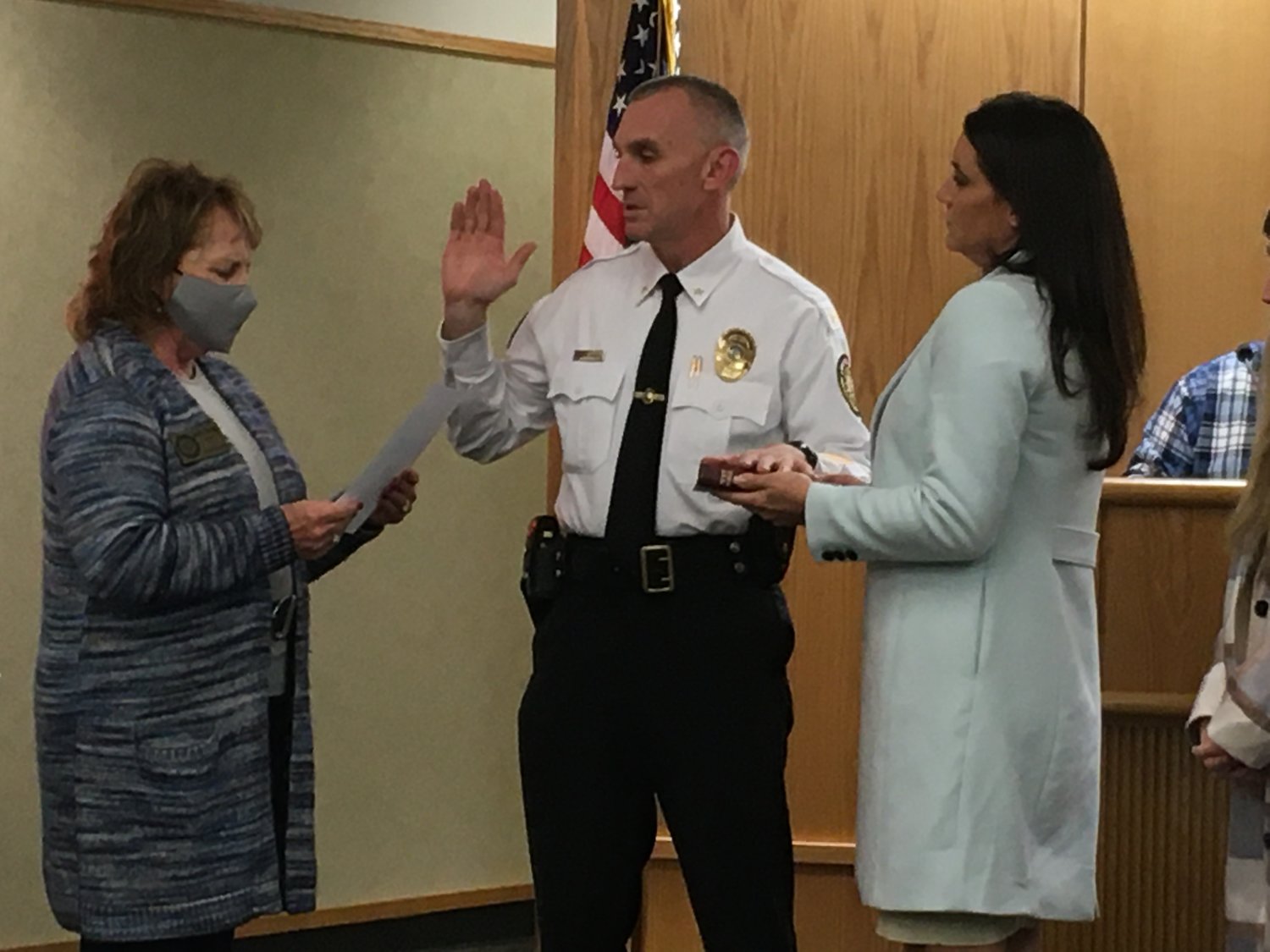 Hope Mills Police Chief Stephen Dollinger was sworn in on Jan. 3. He said at the time one of his first priorities would be to add officers to the department.